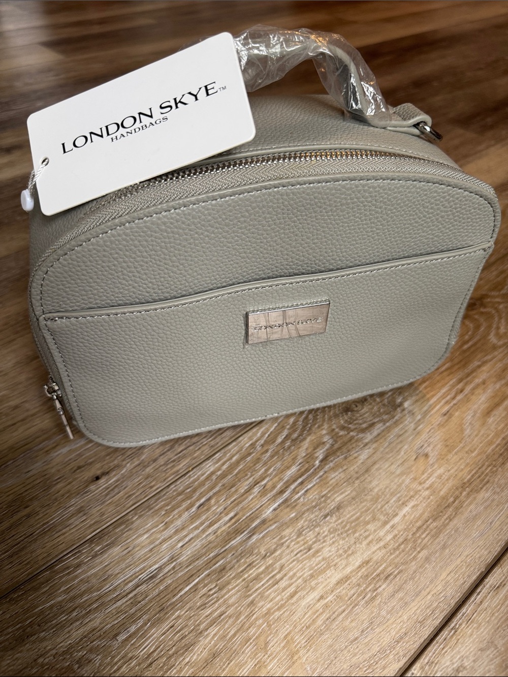NWT London Skye Gray Pebbled Crossbody Bag